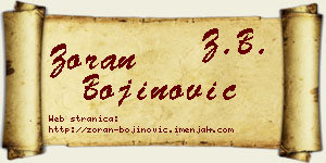 Zoran Bojinović vizit kartica